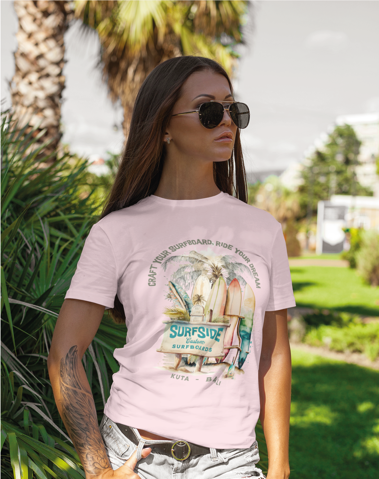 T-SHIRTS FEMMES SURF SIDE ROSE 2