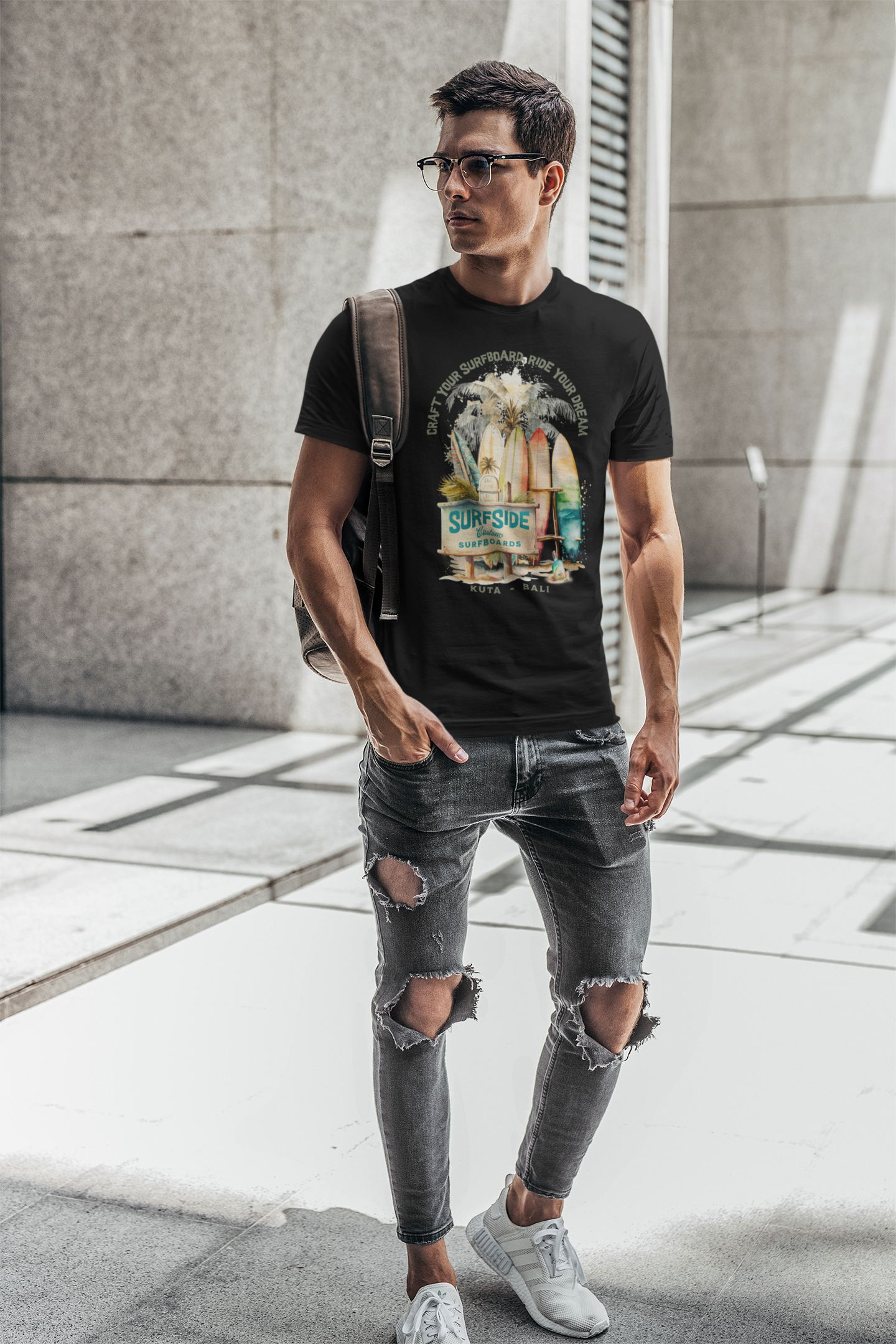 T-SHIRTS HOMMES SURF SIDE NOIR