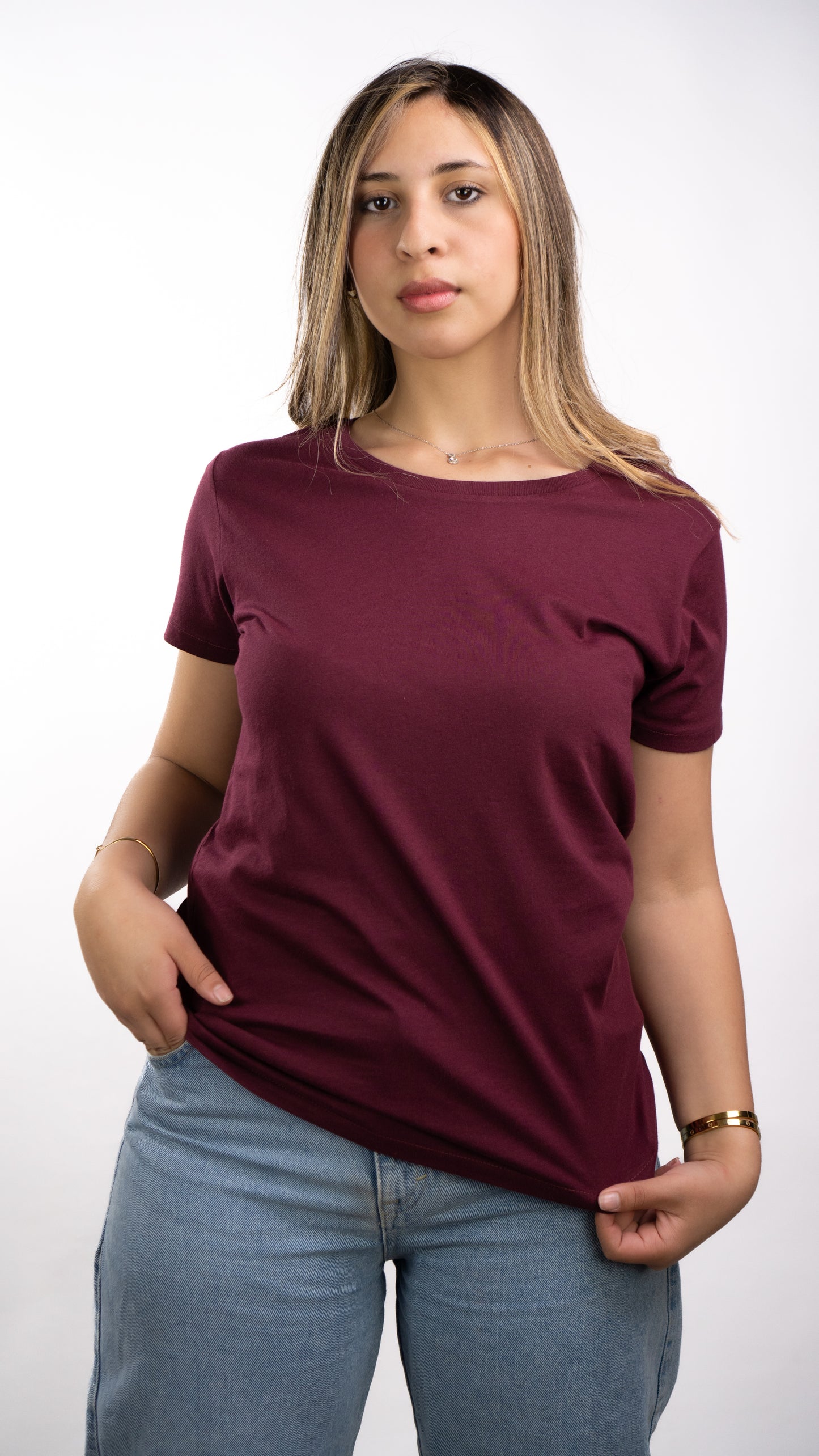 T-SHIRTS FEMMES SIMPLES BURGUNDY