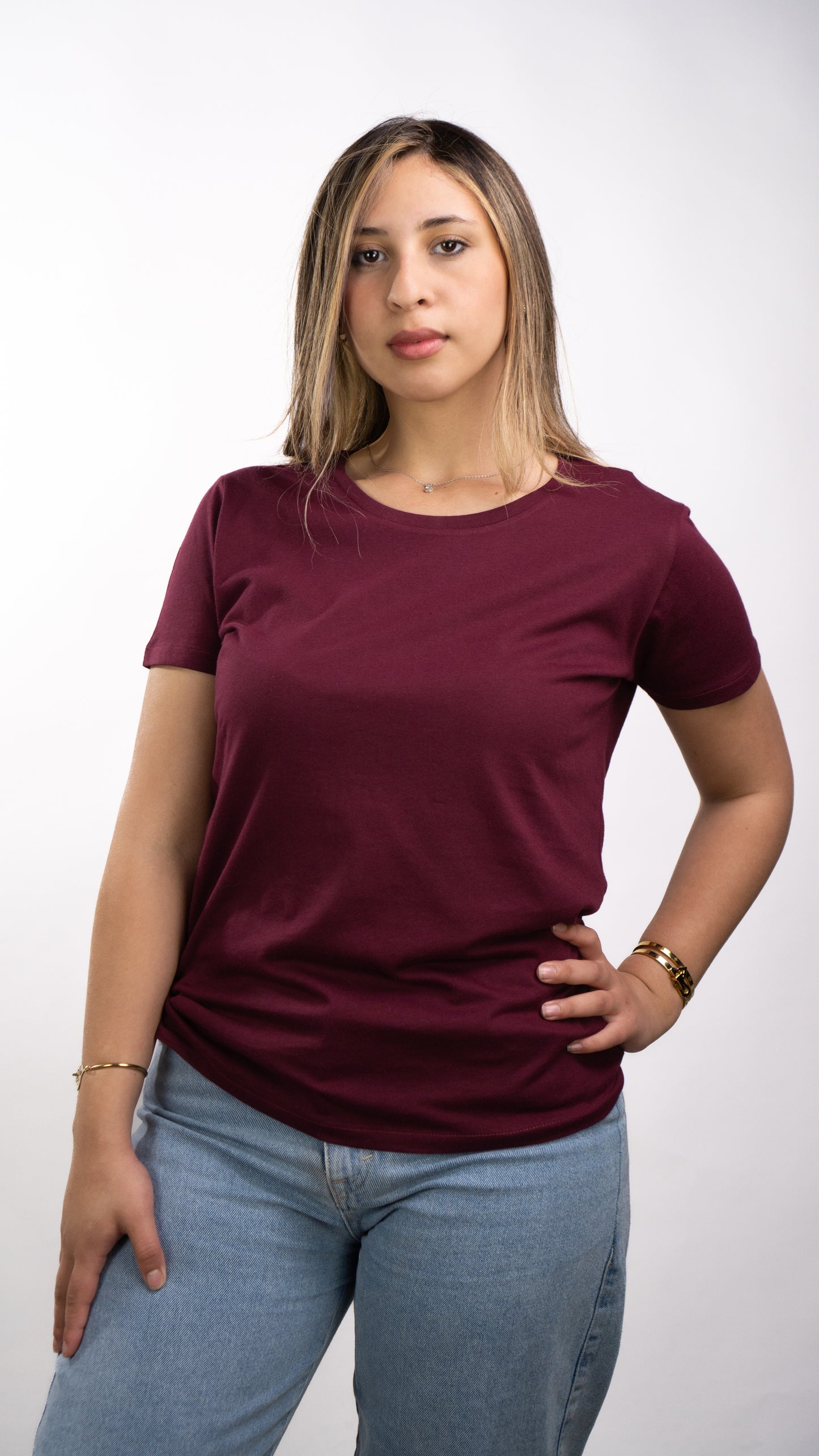 T-SHIRTS FEMMES SIMPLES BURGUNDY