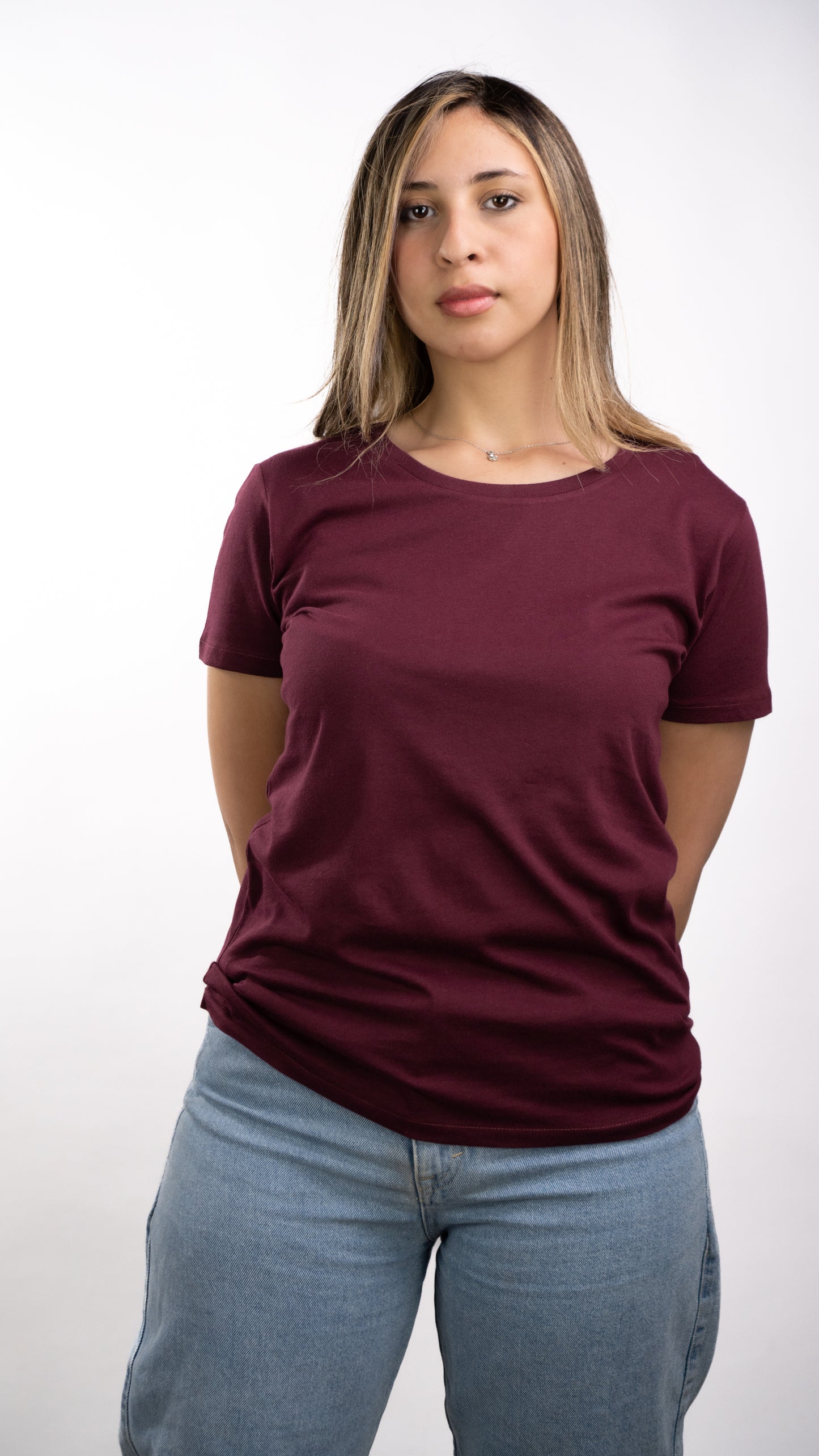 T-SHIRTS FEMMES SIMPLES BURGUNDY