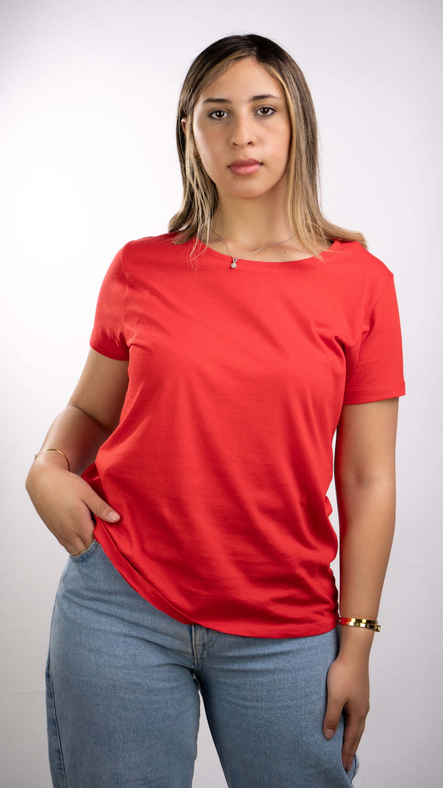 T-SHIRTS FEMMES SIMPLES ROUGE