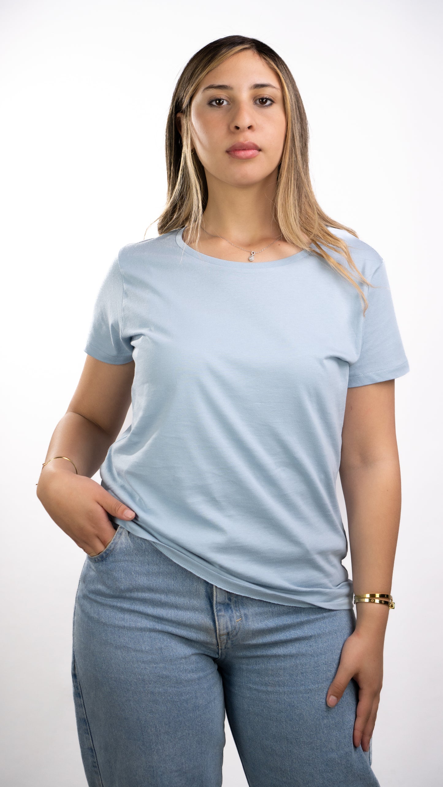 T-SHIRTS FEMMES SIMPLES BLU FOG