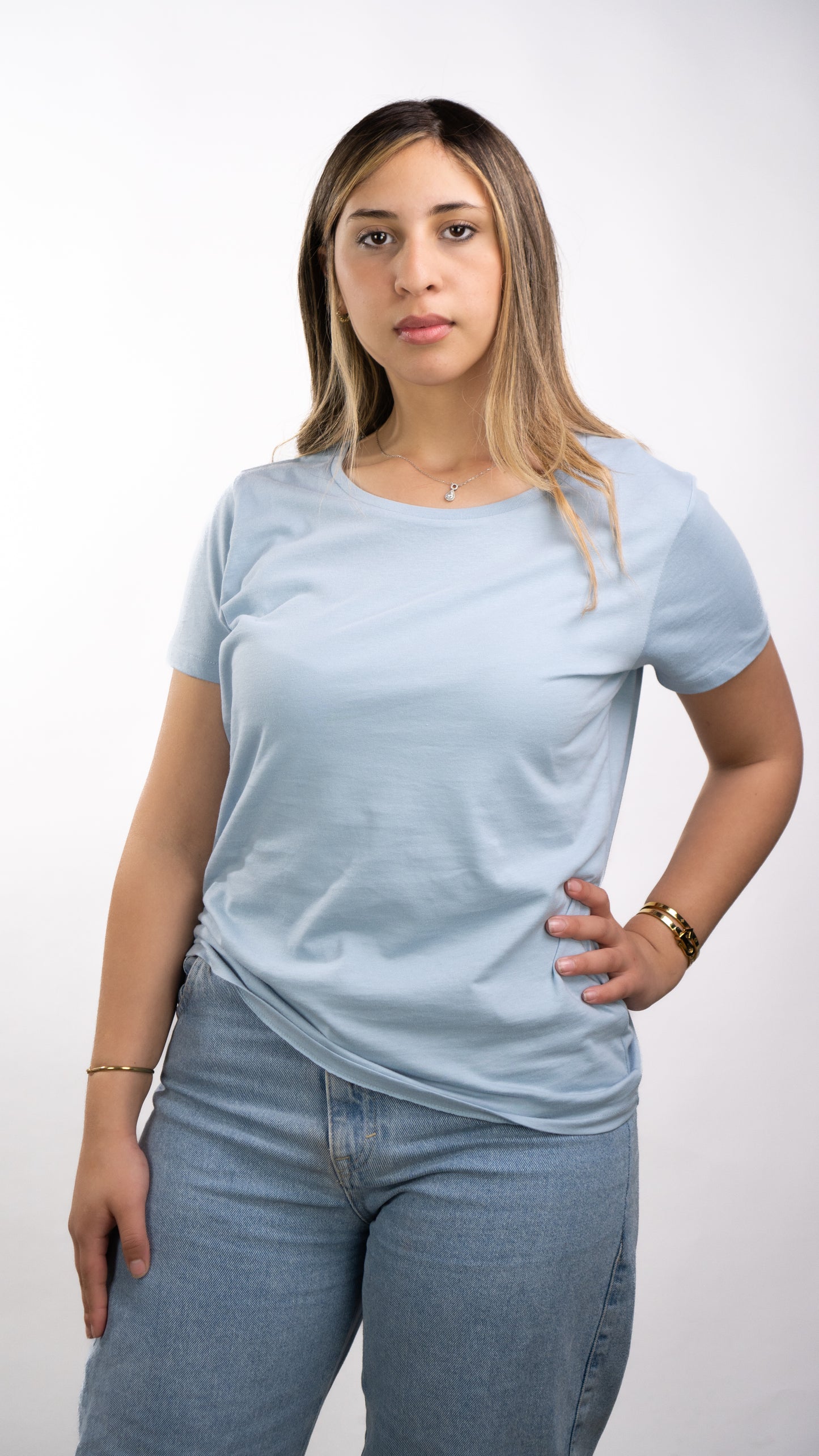 T-SHIRTS FEMMES SIMPLES BLU FOG