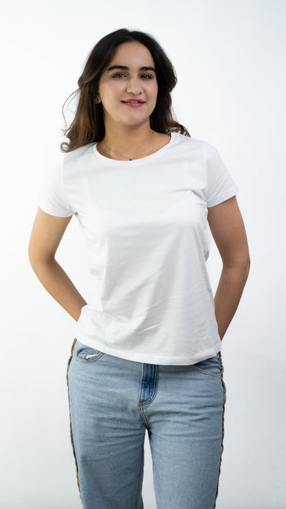 T-SHIRTS FEMMES SIMPLES BLANC