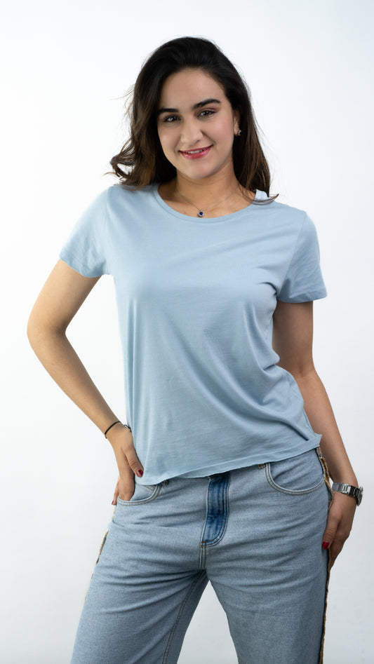 T-SHIRTS FEMMES SIMPLES BLU FOG