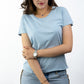 T-SHIRTS FEMMES SIMPLES BLU FOG