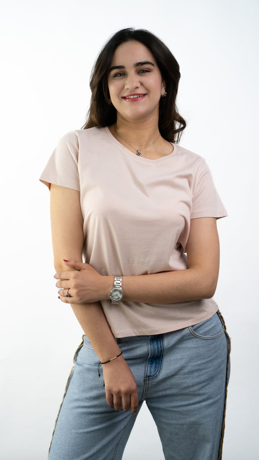 T-SHIRTS FEMMES SIMPLES SOFT ROSE