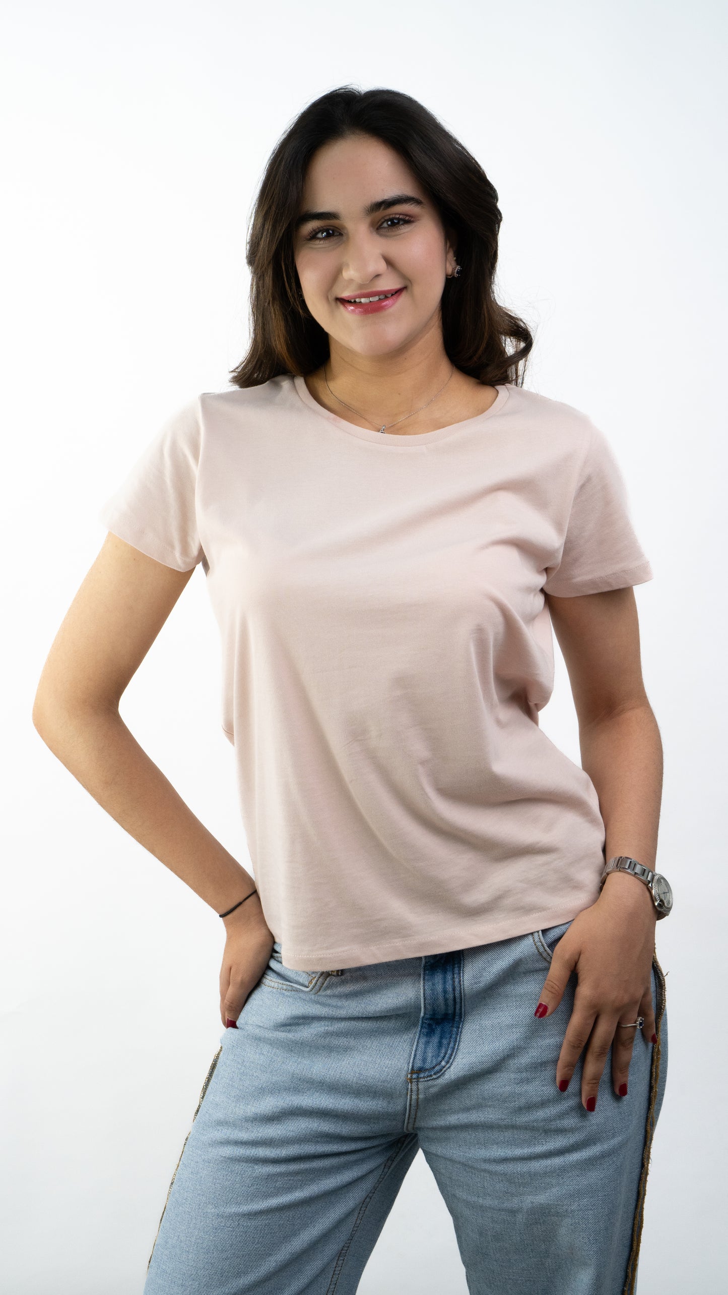 T-SHIRTS FEMMES SIMPLES SOFT ROSE