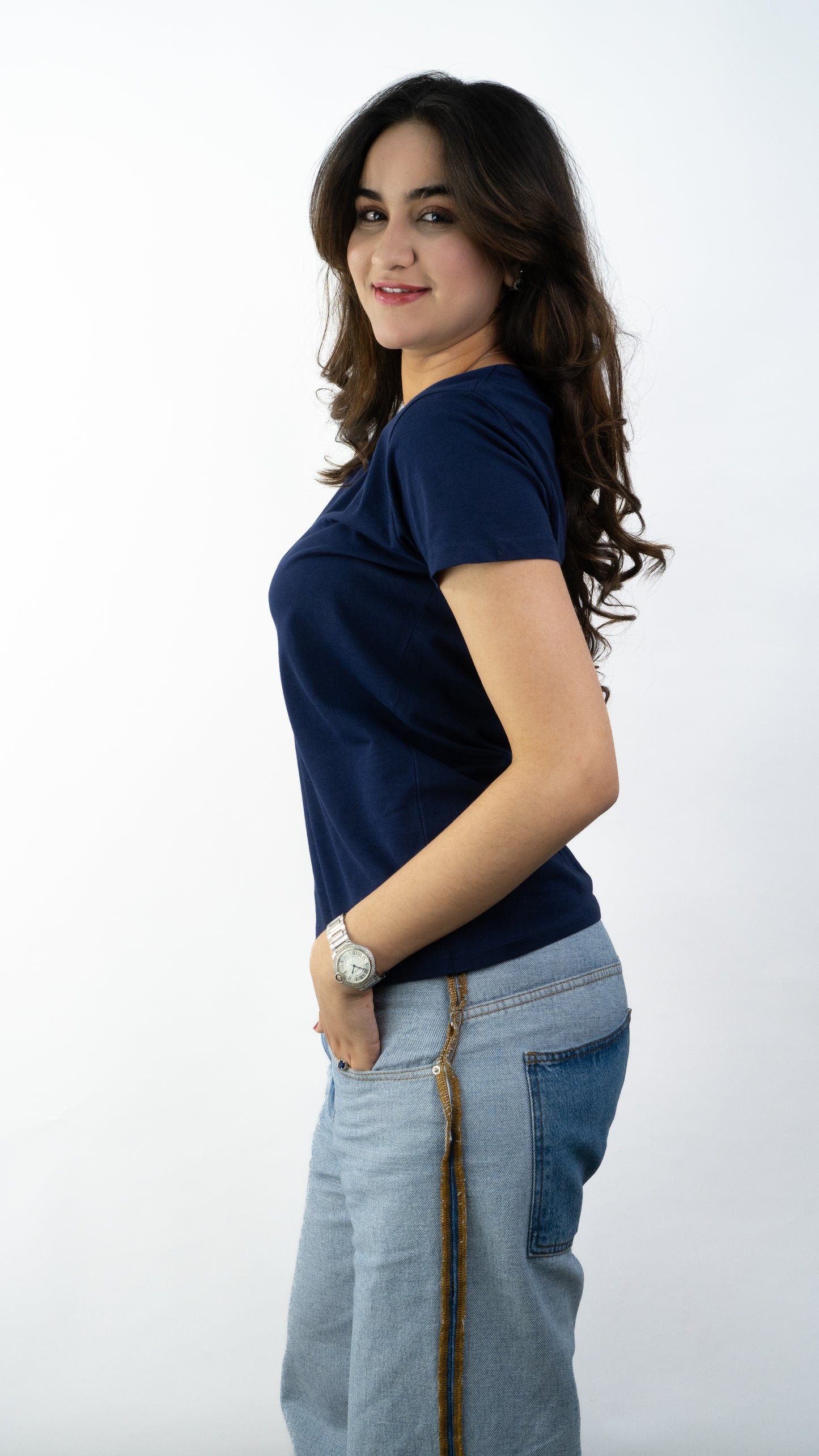 T-SHIRTS FEMMES SIMPLES BLU NAVY