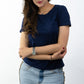 T-SHIRTS FEMMES SIMPLES BLU NAVY
