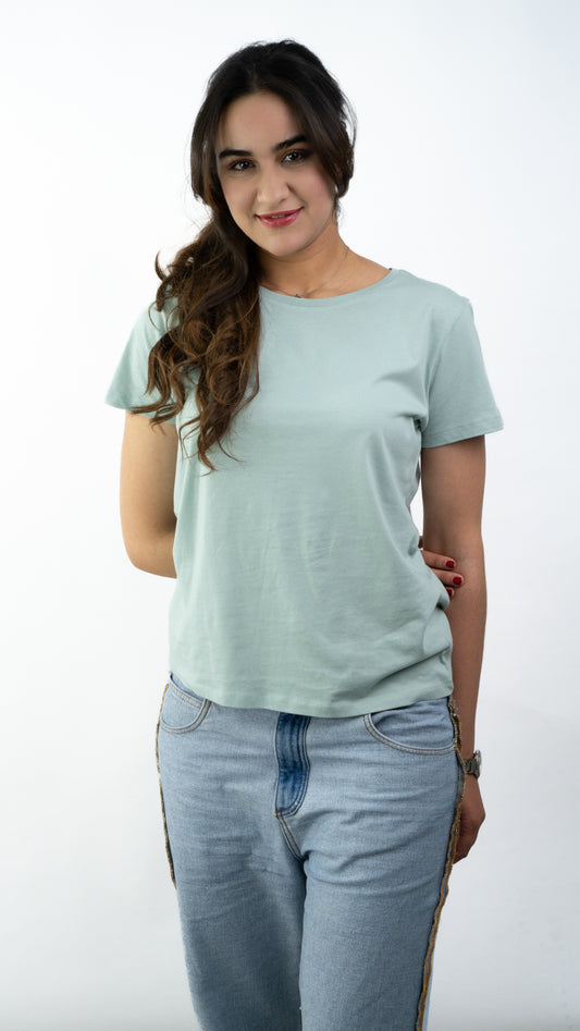 T-SHIRTS FEMMES SIMPLES SAGE