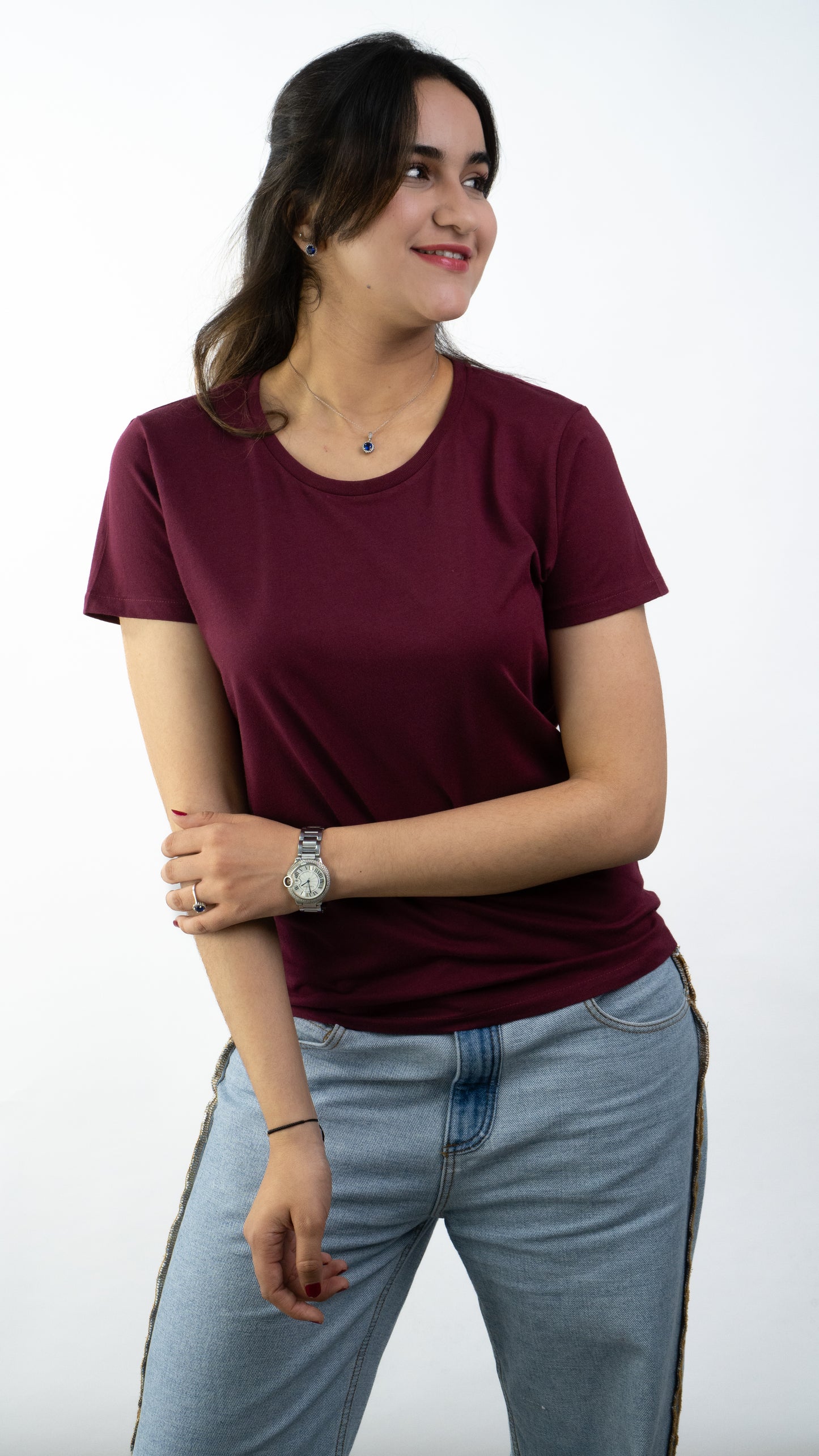 T-SHIRTS FEMMES SIMPLES BURGUNDY