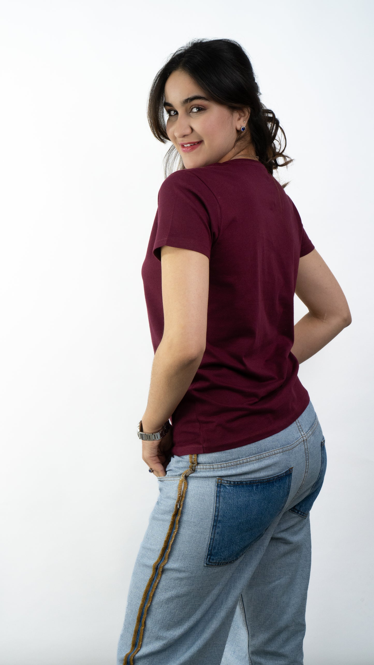 T-SHIRTS FEMMES SIMPLES BURGUNDY