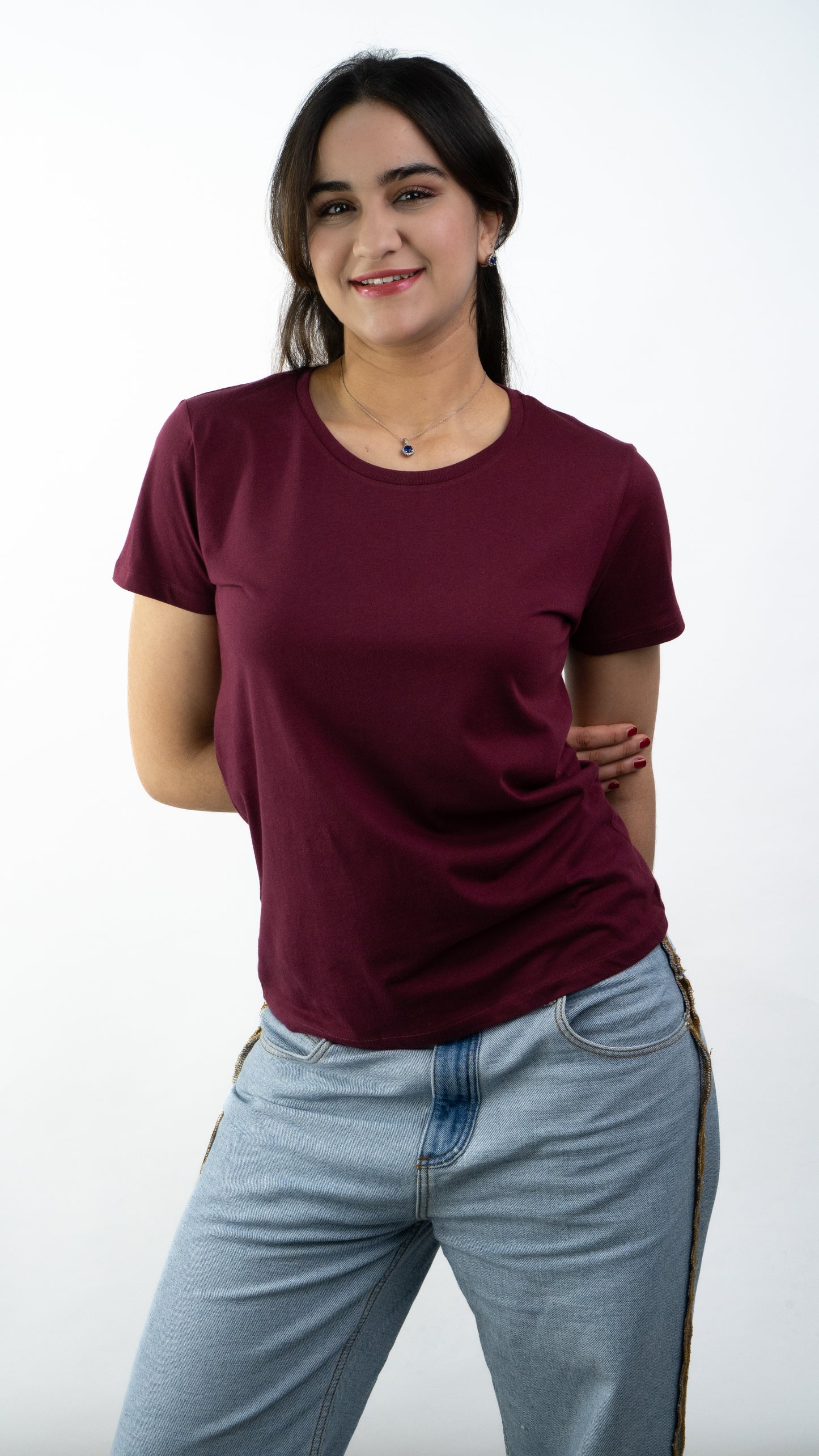 T-SHIRTS FEMMES SIMPLES BURGUNDY