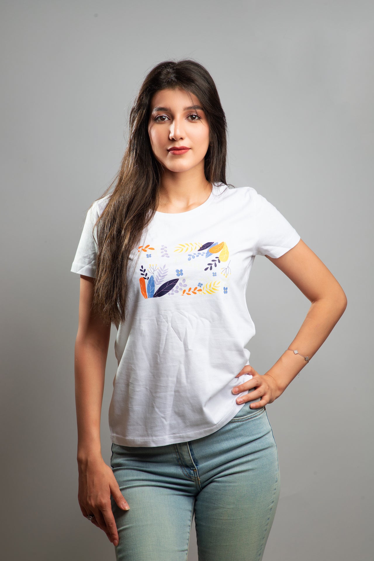 T-SHIRTS FEMMES FEUILLES BLANC