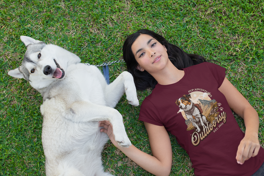 T-SHIRTS FEMMES DOG OUTDOORSY ROSE