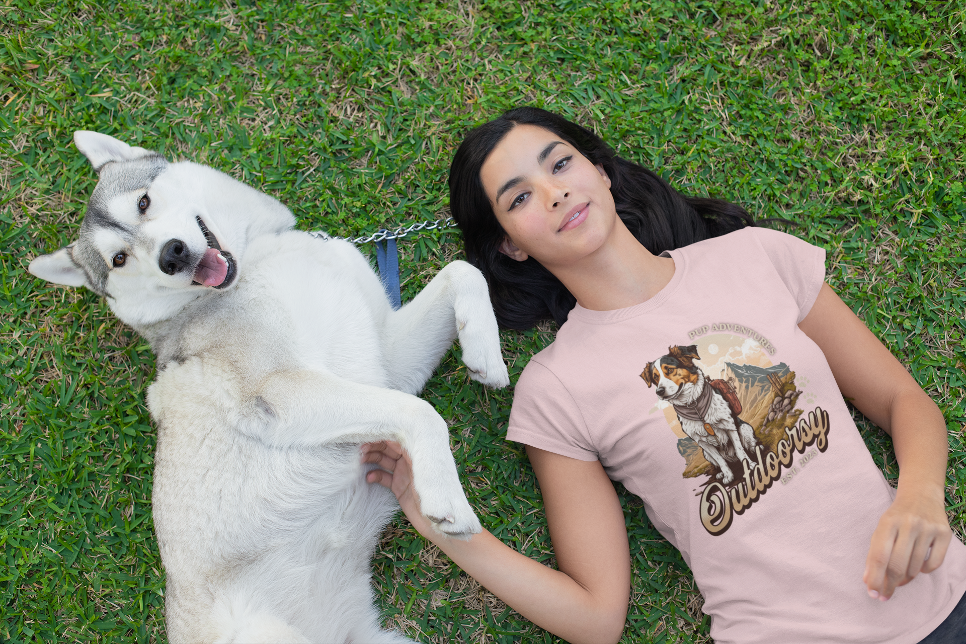T-SHIRTS FEMMES DOG OUTDOORSY ROSE