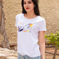 T-SHIRTS FEMMES FEUILLES BLANC