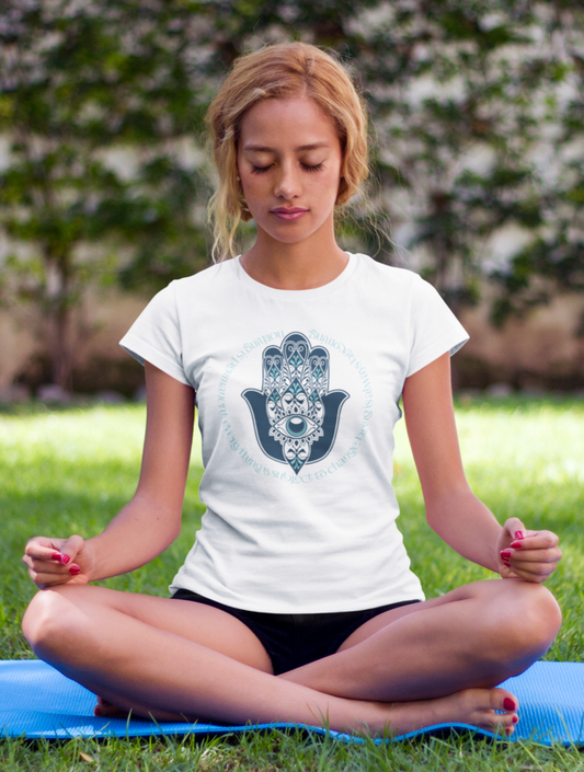 T-SHIRTS FEMMES HAMSA PROTECTOR BLANC