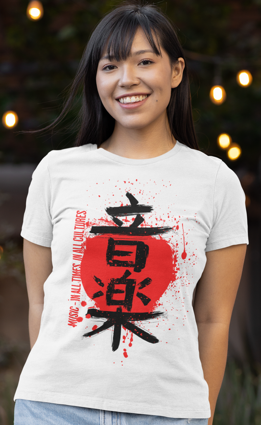 T-SHIRTS FEMMES KANJI MUSIC INK BLANC