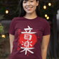 T-SHIRTS FEMMES KANJI MUSIC INK BURGUNDY