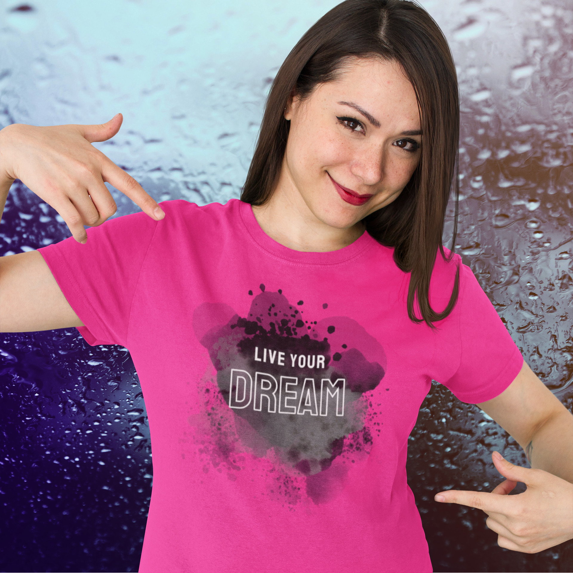 T-SHIRTS FEMMES LIVE YOUR DREAM MAGENTA