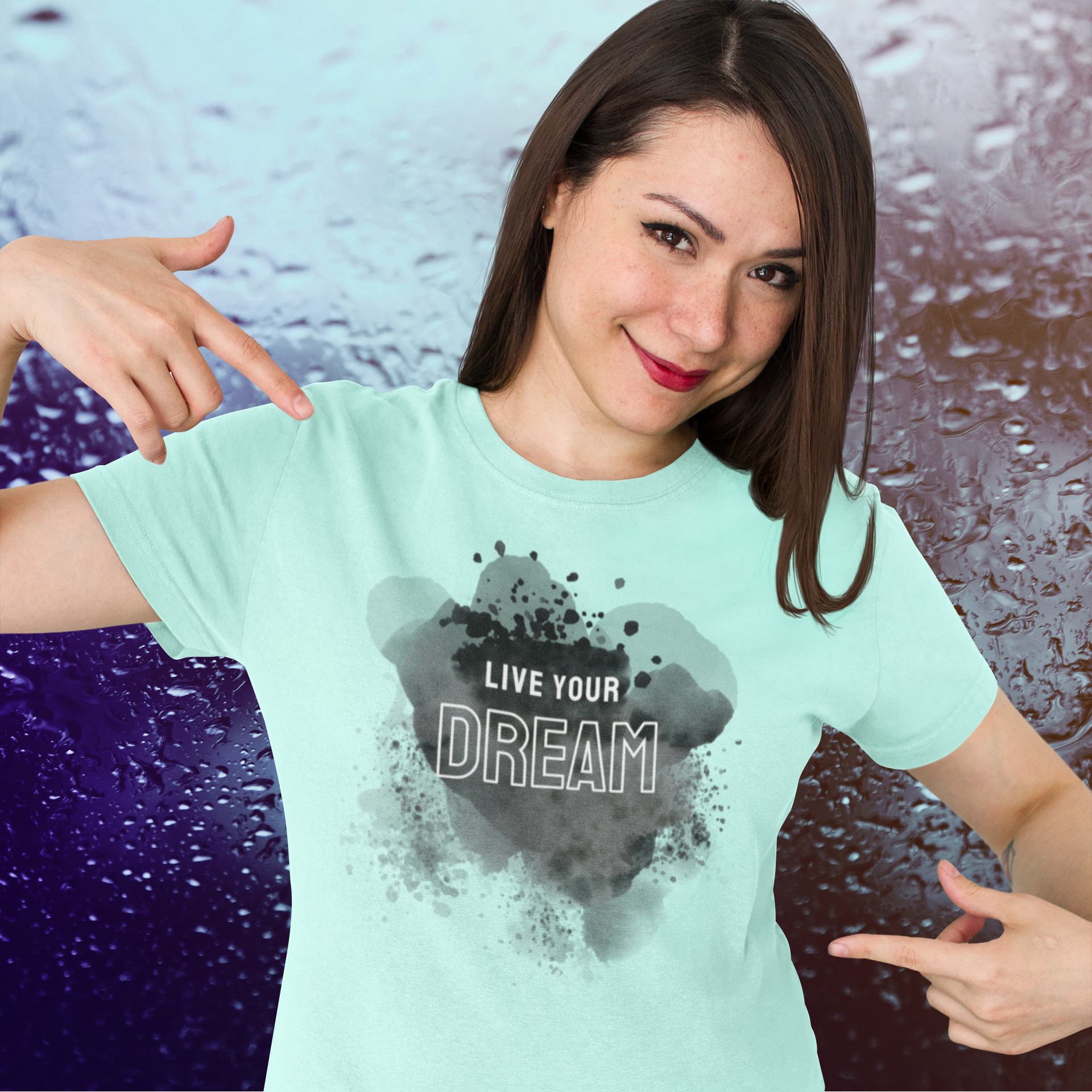 T-SHIRTS FEMMES LIVE YOUR DREAM SAGE