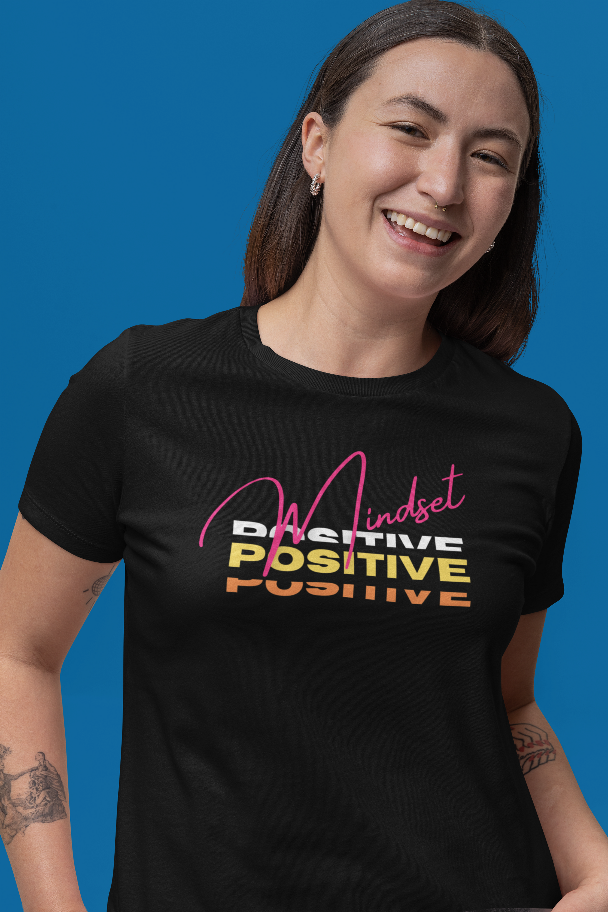 T-SHIRTS FEMMES POSITIVE MINDSET NOIR