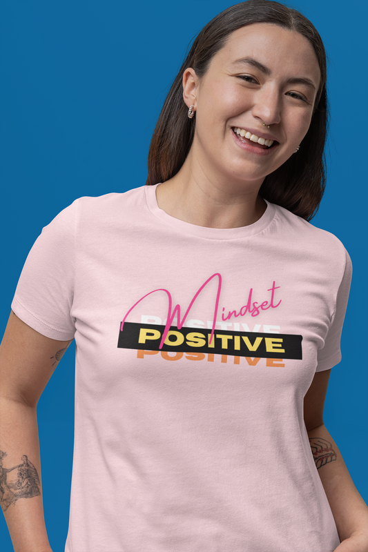 T-SHIRTS FEMMES POSITIVE MINDSET ROSE