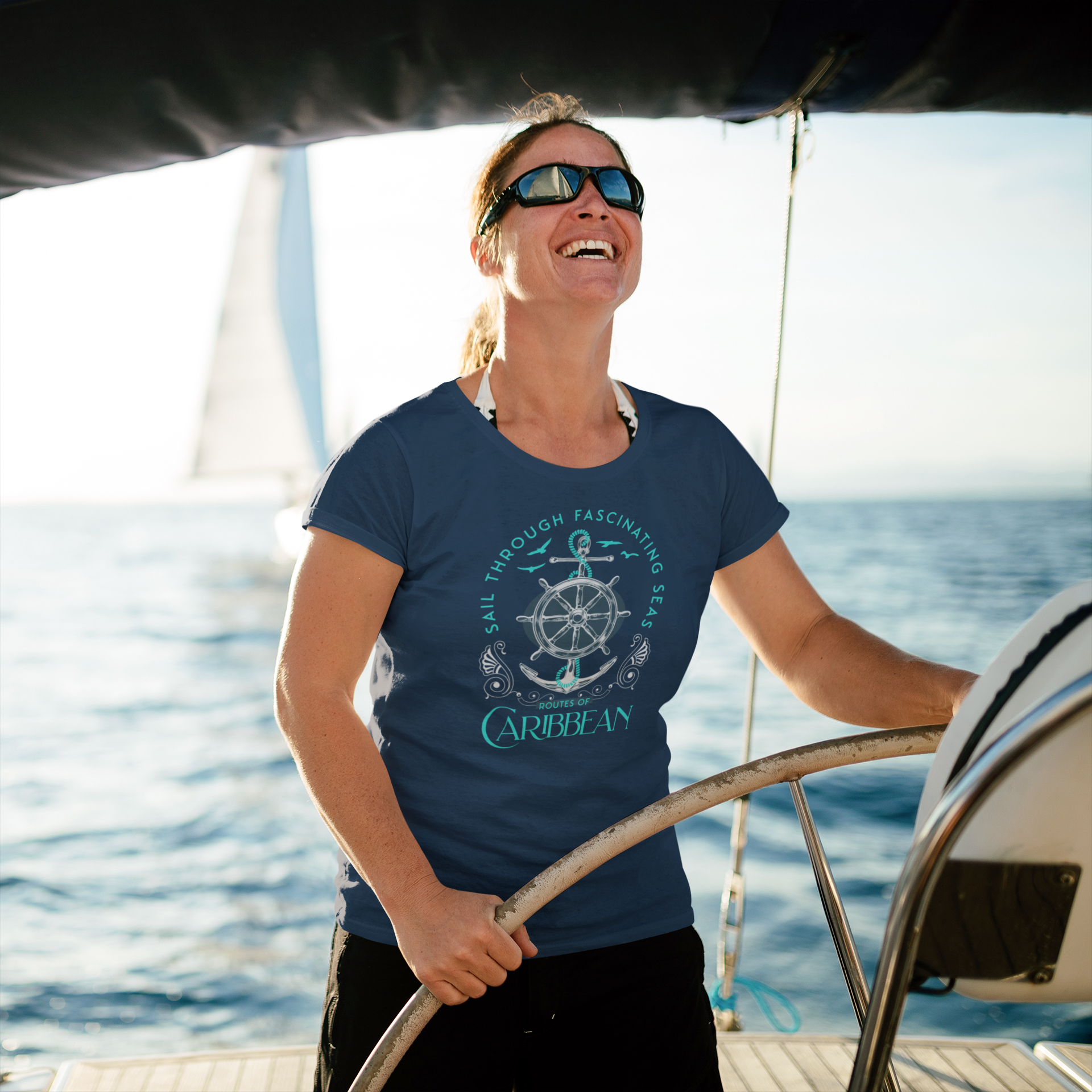 T-SHIRTS FEMMES ROUTES OF CARIBBEAN BLU NAVY