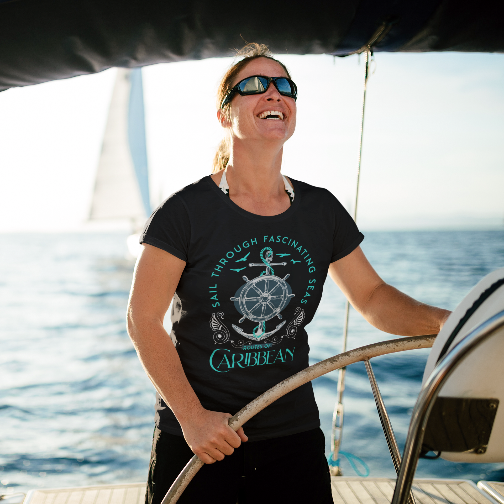 T-SHIRTS FEMMES ROUTES OF CARIBBEAN NOIR