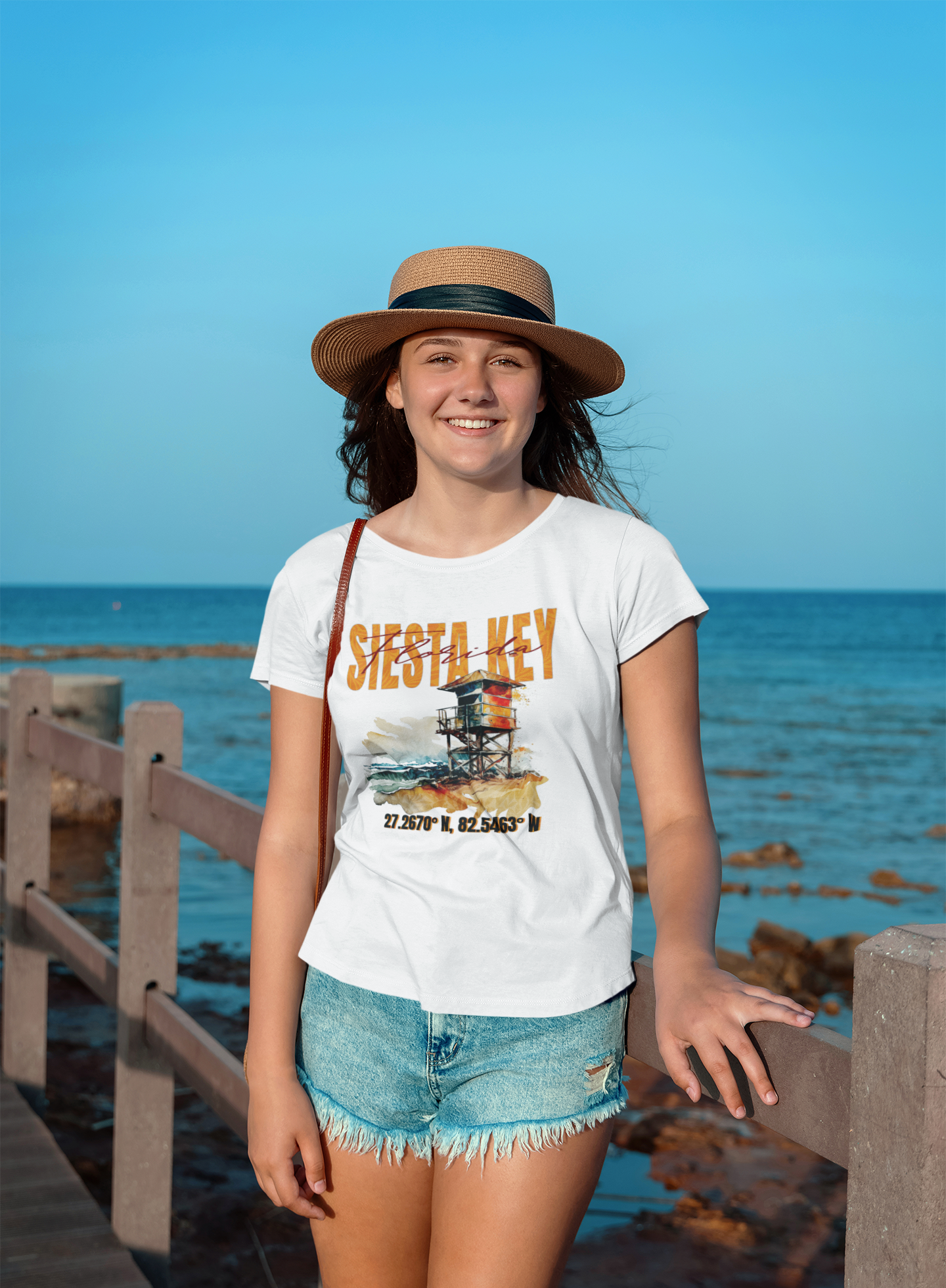  T-SHIRTS FEMMES SIESTA KEY BLANC 1