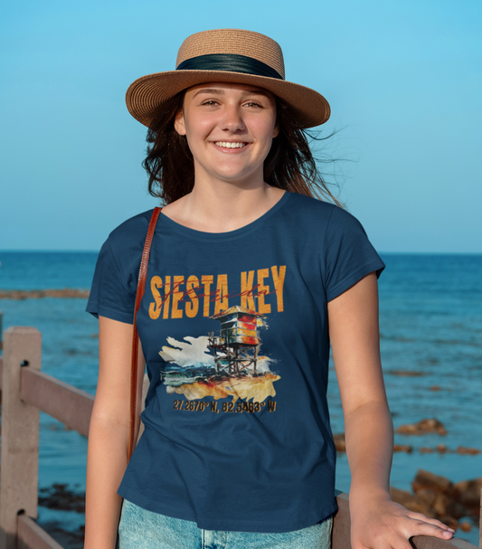  T-SHIRTS FEMMES SIESTA KEY BLU NAVY