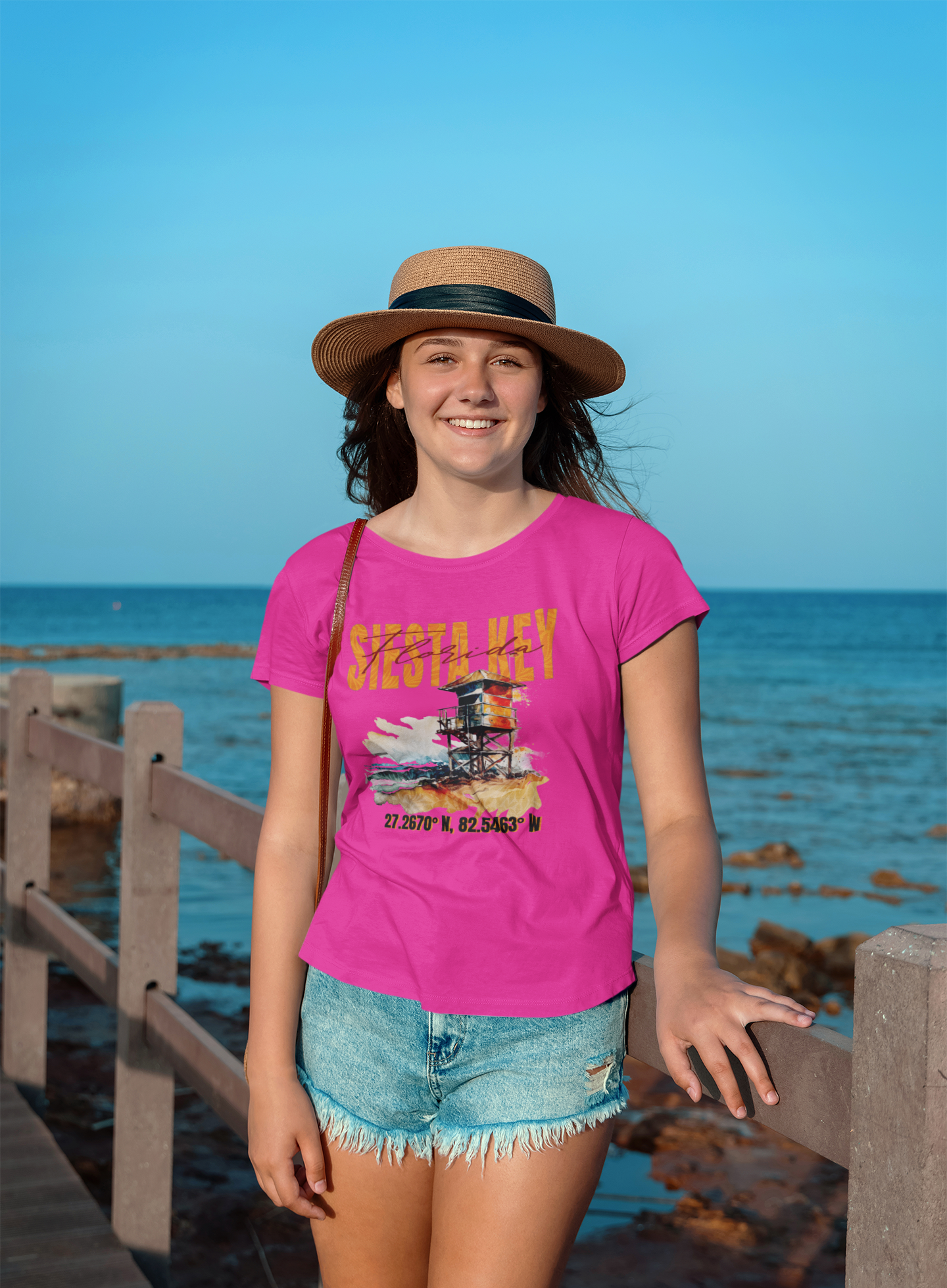  T-SHIRTS FEMMES SIESTA KEY MAGENTA 1