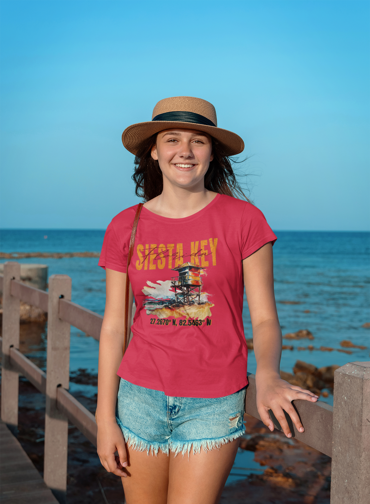  T-SHIRTS FEMMES SIESTA KEY RED