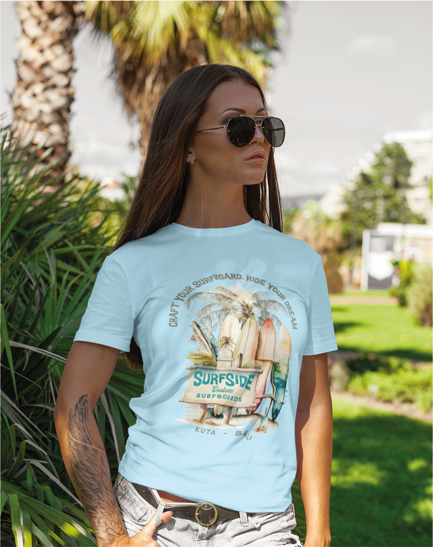 T-SHIRTS FEMMES SURF SIDE BLU FOG