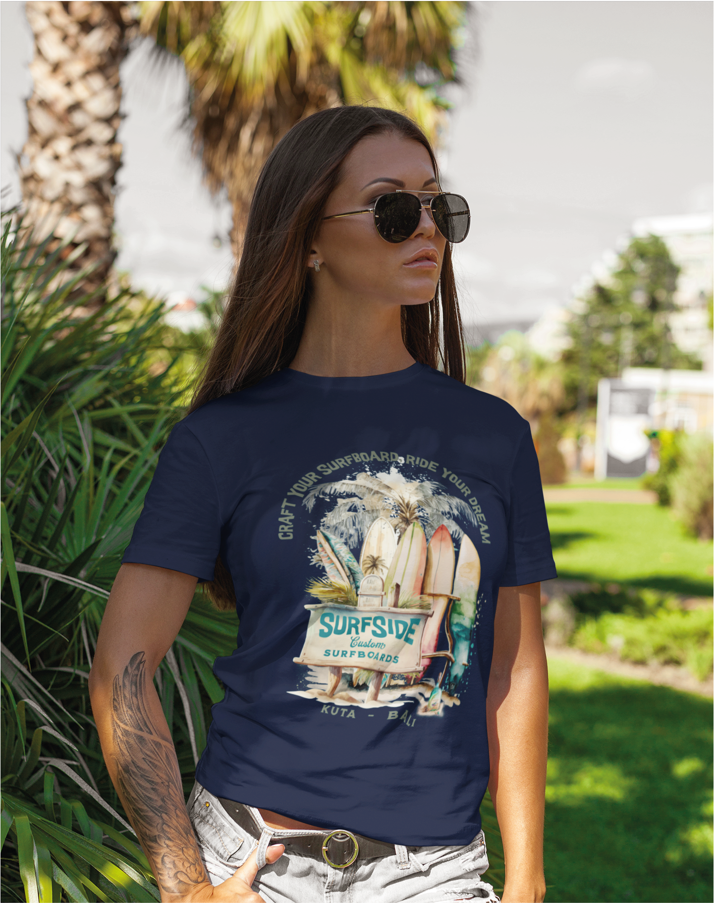 T-SHIRTS FEMMES SURF SIDE BLU NAVY