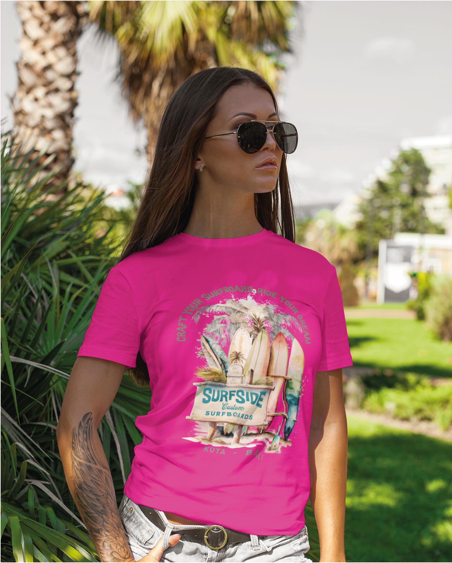 T-SHIRTS FEMMES SURF SIDE MAGENTA