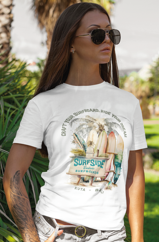 T-SHIRTS FEMMES SURF SIDE WHITE