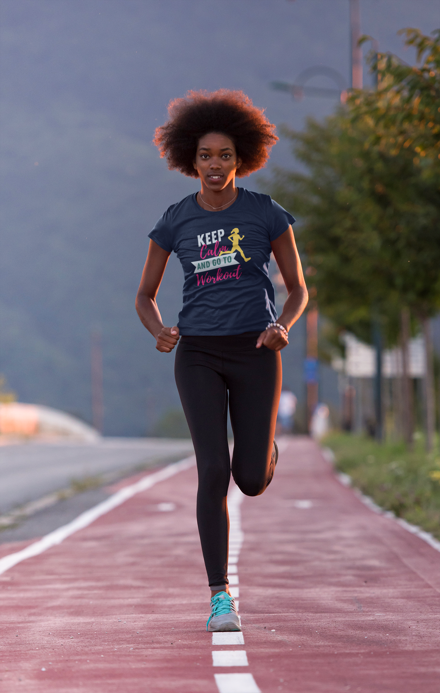 T-SHIRTS FEMMES WORKOUT MOTIVATION BLU NAVY