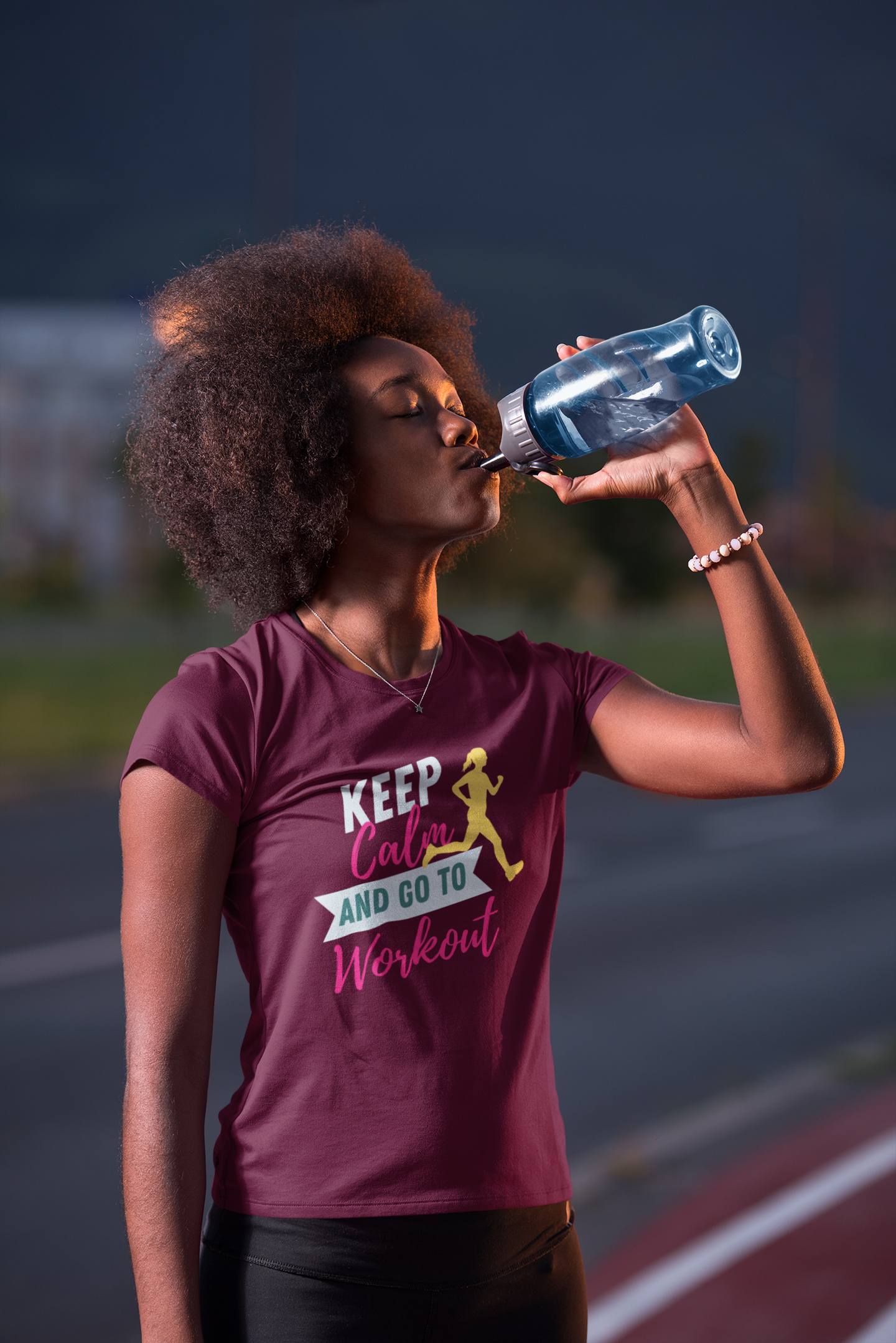 T-SHIRTS FEMMES WORKOUT MOTIVATION BURGUNDY
