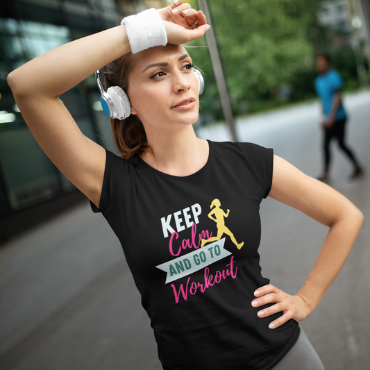 T-SHIRTS FEMMES WORKOUT MOTIVATION NOIR