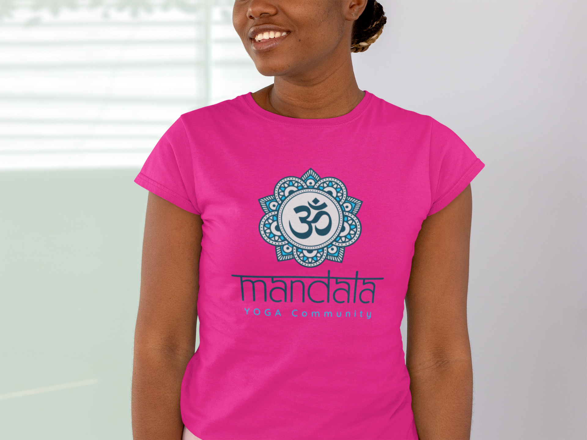 T-SHIRTS FEMMES YOGA MANDALA MAGENTA