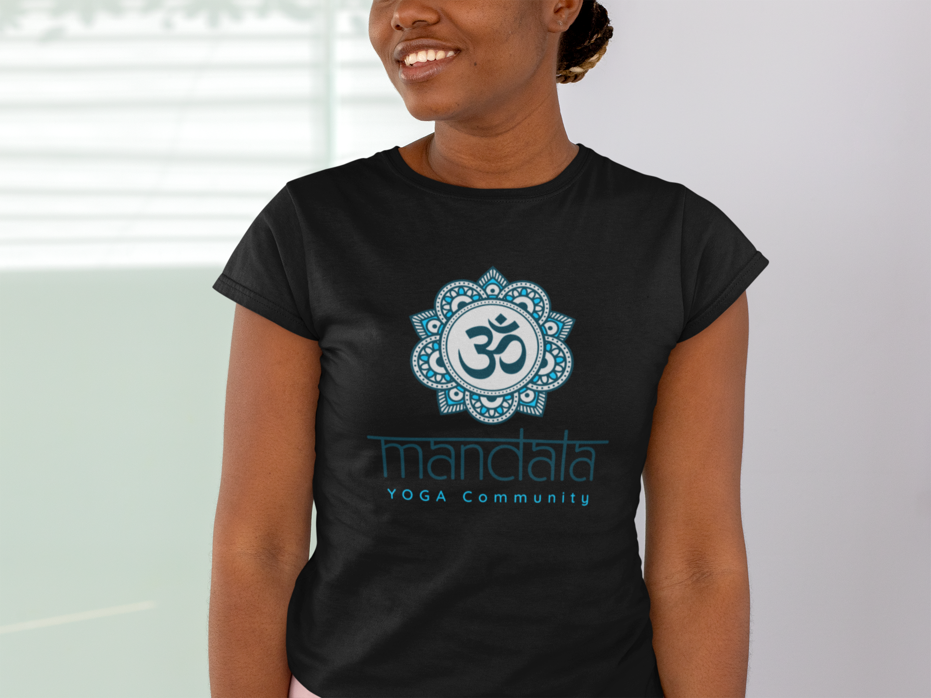 T-SHIRTS FEMMES YOGA MANDALA NOIR