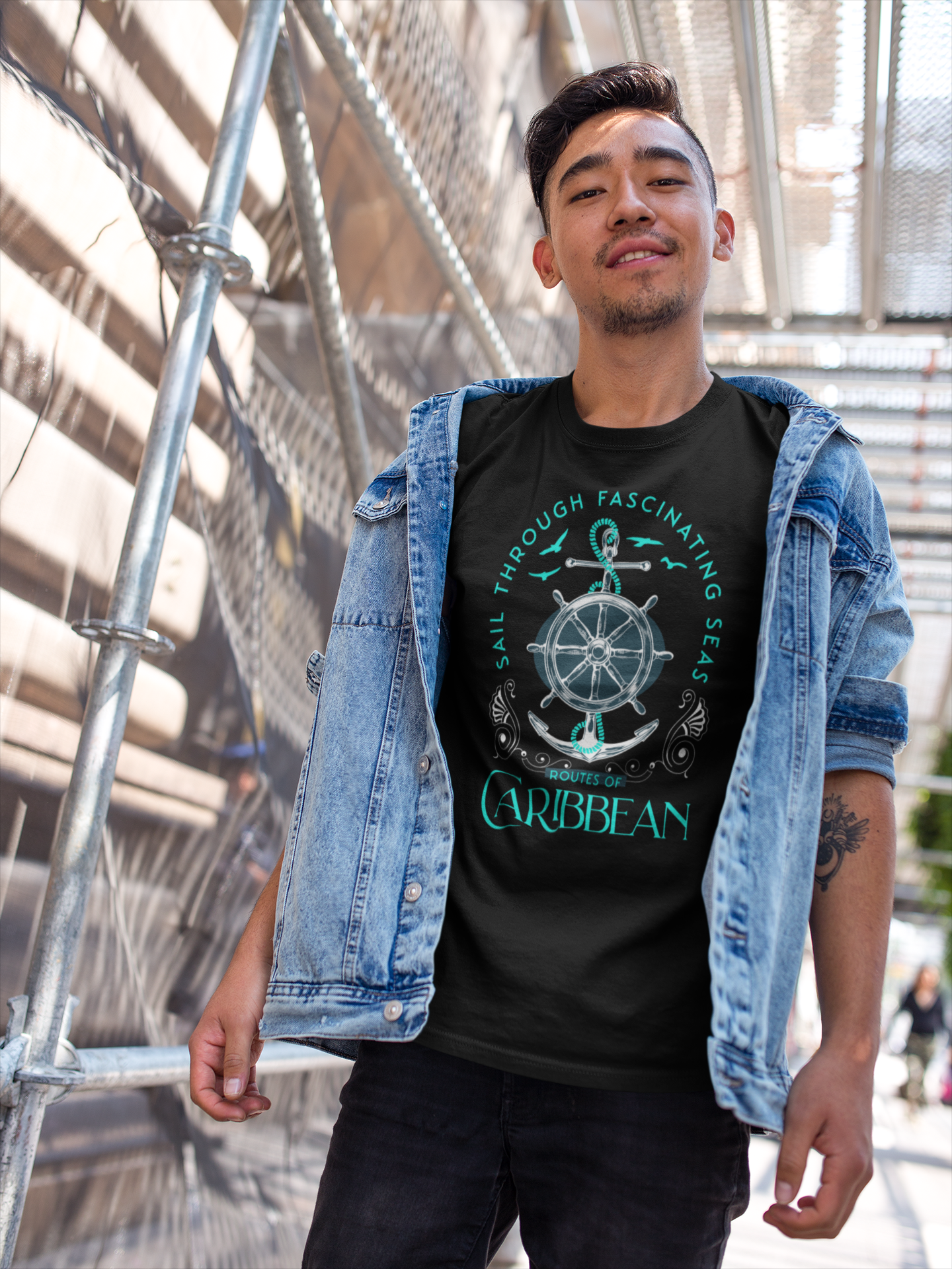 T-SHIRTS_HOMMES_ROUTES_OF_CARIBBEAN NOIR 1