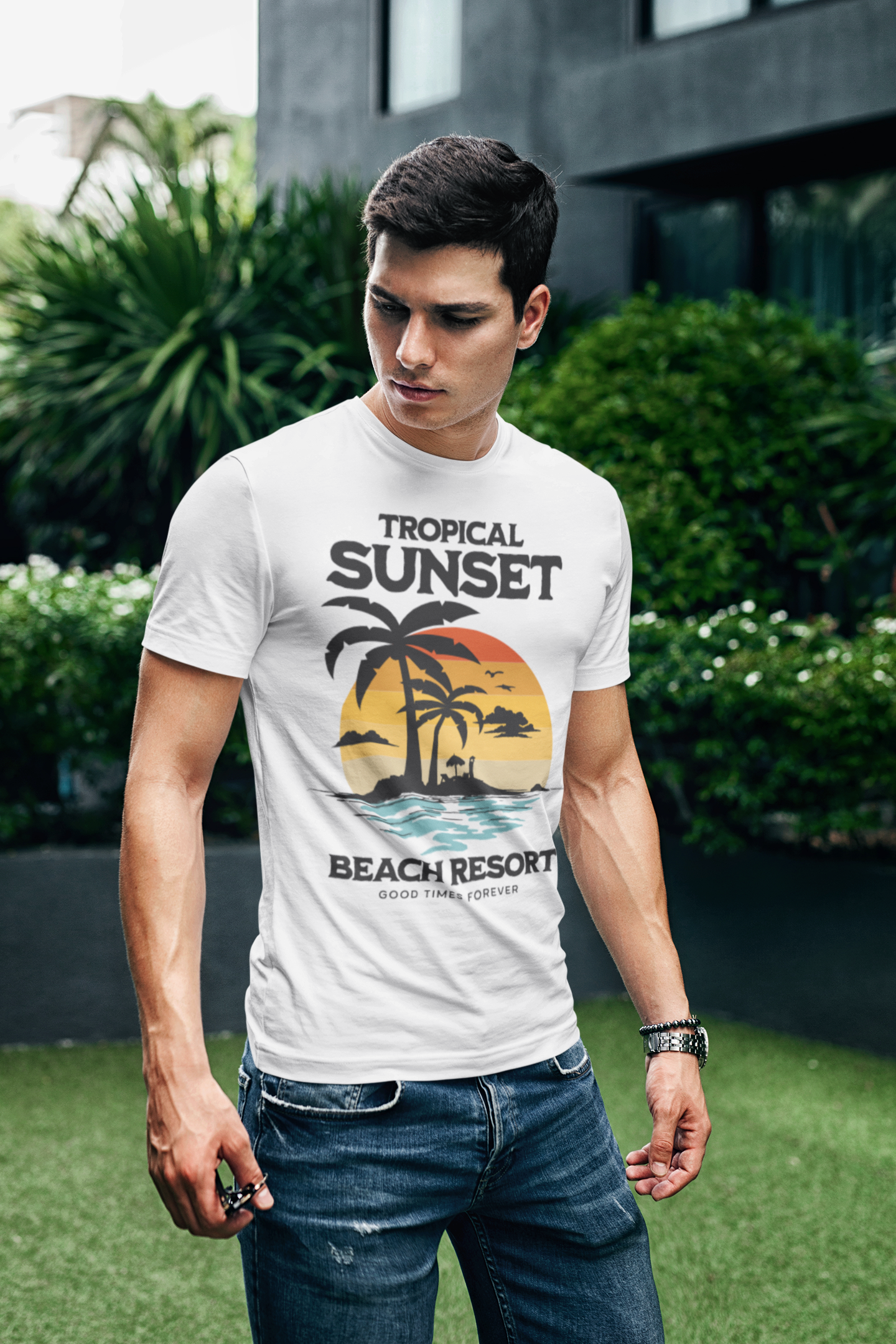 T-SHIRTS_HOMMES_TROPICAL_SUNSET BLANC 3