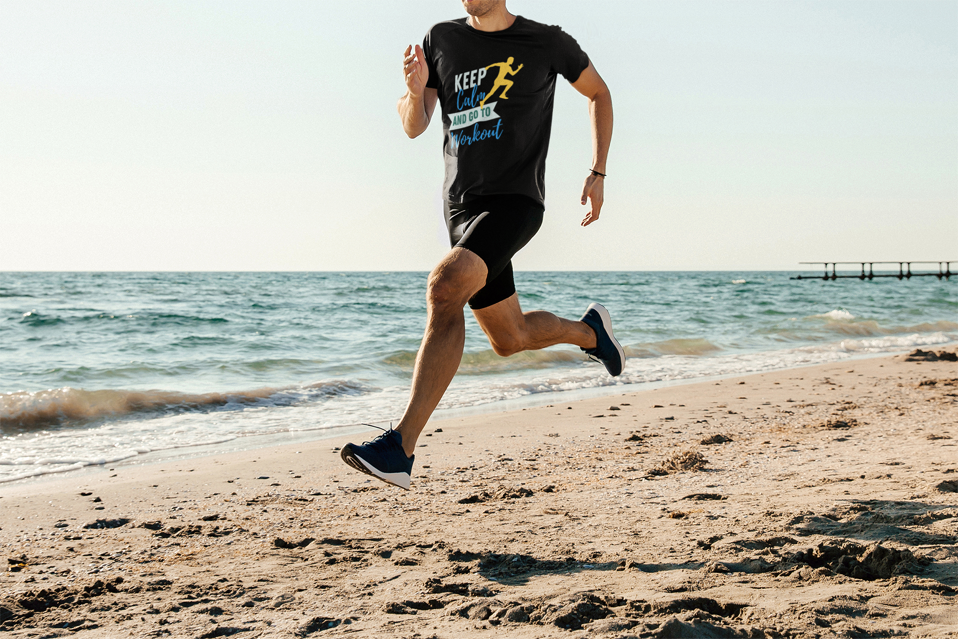 T-SHIRTS HOMMES WORKOUT MOTIVATION NOIR