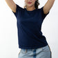 T-SHIRTS FEMMES SIMPLES BLU NAVY